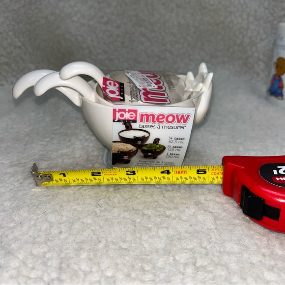 Meow kitty plastic measureing cups 2015 MSC 3 pc stackable white pink - Picture 8 of 8